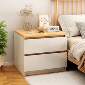 HYGGO 2x Bedside Table Pair Oak Wood Grain Drawers Nightstand Minimalist Furniture Bedside table Nightstand